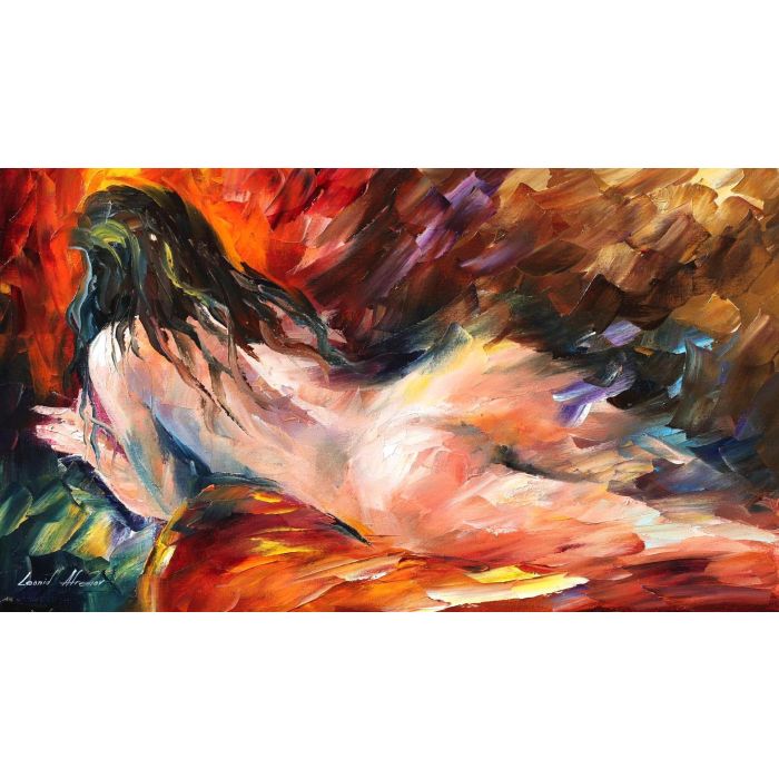 Nude woman painting