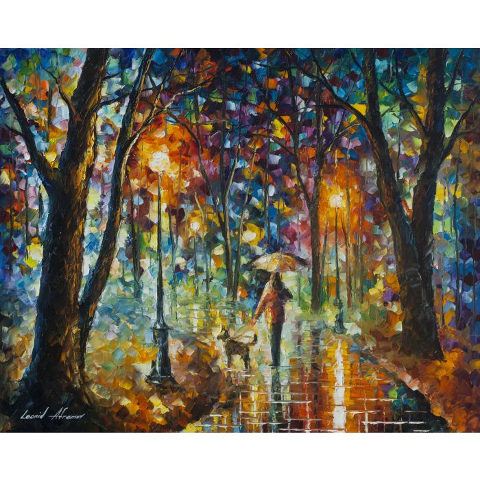 THE RAIN OF CHILDHOOD - Palette Knife Oil Painting On Canvas By Leonid  Afremov - 30X24 (75cm x 60cm)