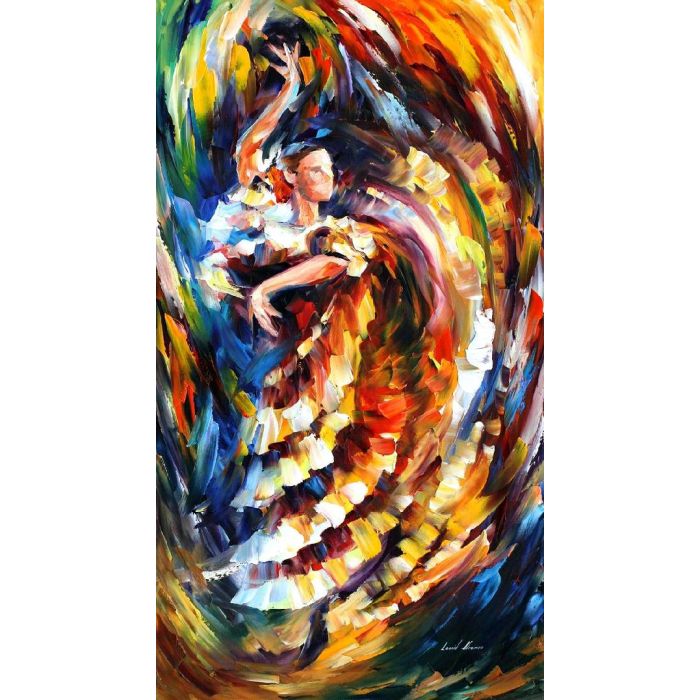 Leonid Afremov, oil on canvas, palette knife, buy original paintings, art, famous artist, biography, official page, online gallery, large artwork, young,  white dress, music, dance, girls