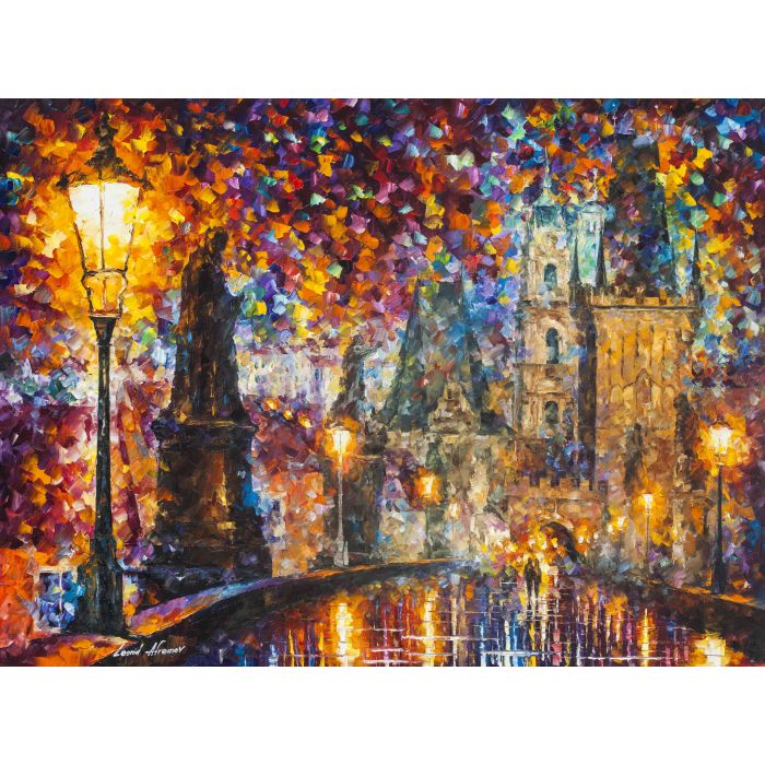 PRAGUE - NIGHT MAGIC — PALETTE KNIFE Oil Painting On Canvas By Leonid ...