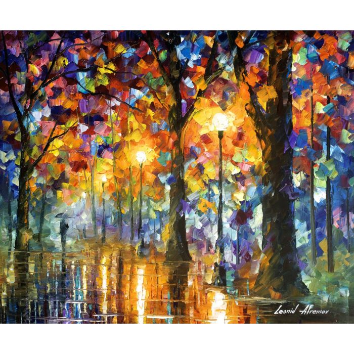 TREES OF MAGIC - PALETTE KNIFE Oil Painting On Canvas By Leonid Afremov