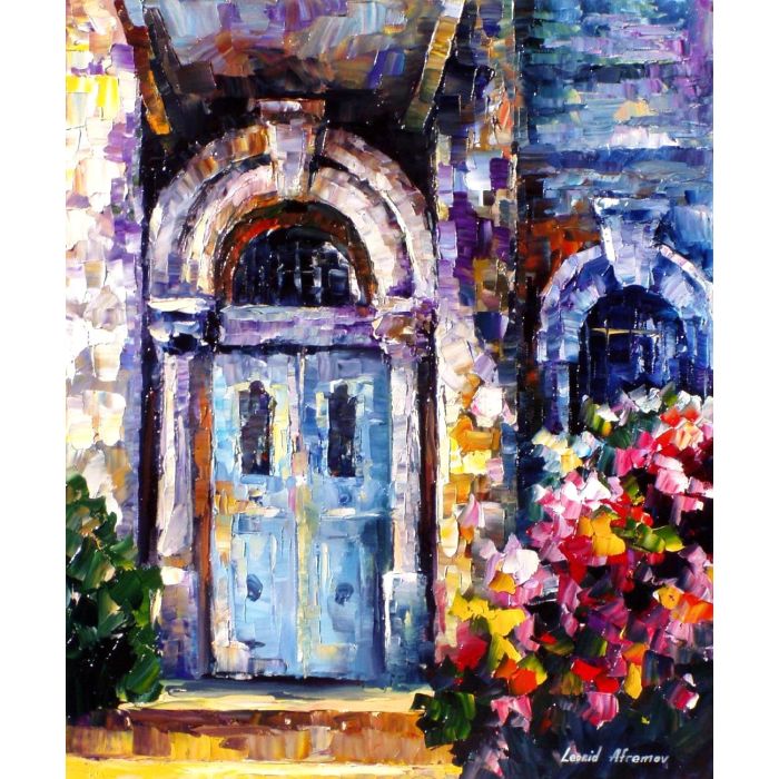 Leonid Afremov, oil on canvas, palette knife, buy original paintings, art,  famous artist, biography, official page, online gallery, scape,  outdoors, autumn, town, park, leaf, fall, European cities,  city, night, streets, rain, Israel, Jerusalem
