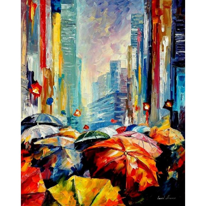 umbrellas paintings, umbrella painting, paintings of umbrellas in the rain, paintings with umbrellas