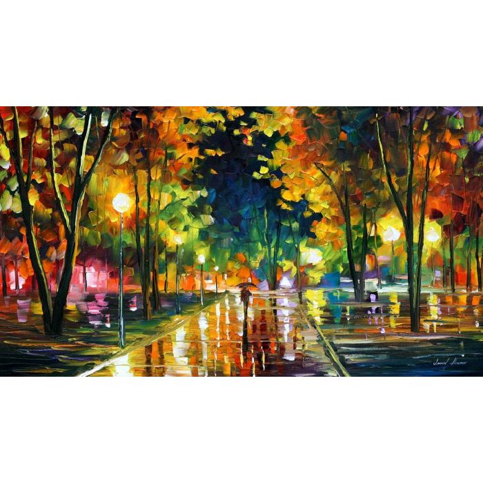 Leonid Afremov, oil on canvas, palette knife, buy original paintings, art, famous artist, biography, official page, online gallery, large artwork, impressioniAsm, landscape, park, walk,