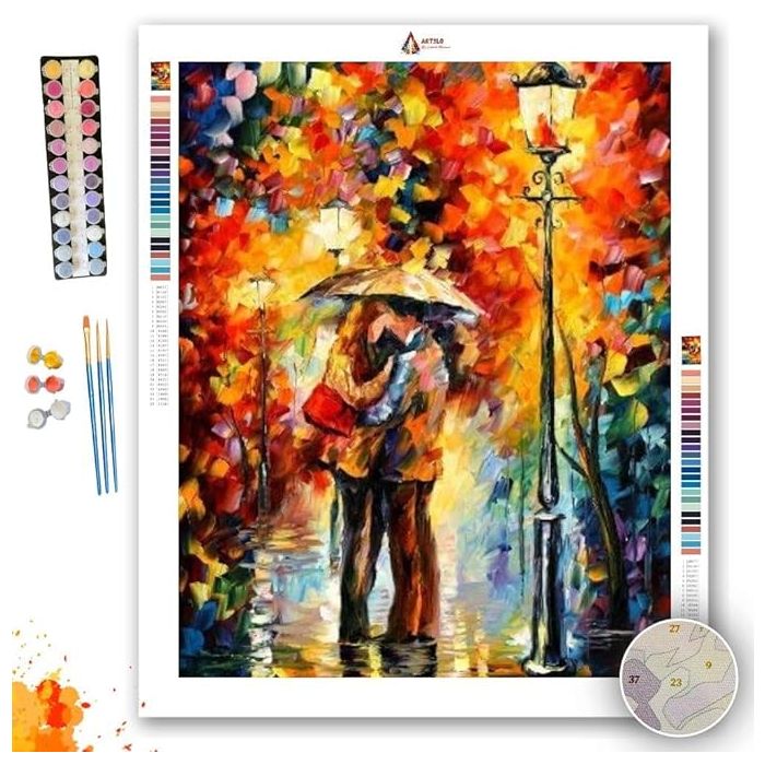 KISS UNDER THE RAIN 2 - Paint by Numbers Full Kit