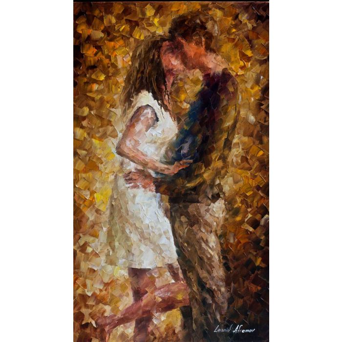 First kiss, the beginning, series Love as a complex feeling by An  Viaznikova (2022) : Painting Acrylic on Canvas - SINGULART