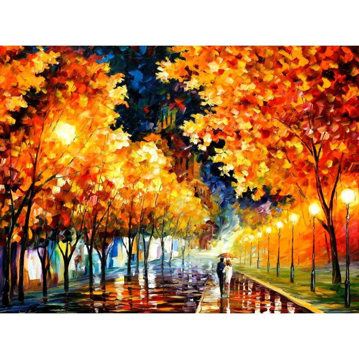 Leonid Afremov, oil on canvas, palette knife, buy original paintings, art, famous artist, biography, official page, online gallery, large artwork, impressionism, landscape, park, walk,