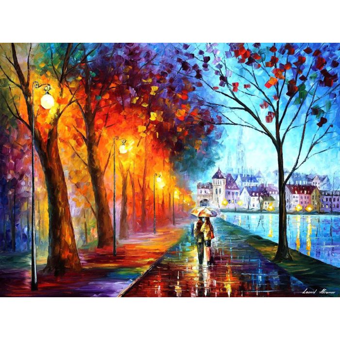 city by the lake, lake painting, painting of a city, city oil painting, painting city