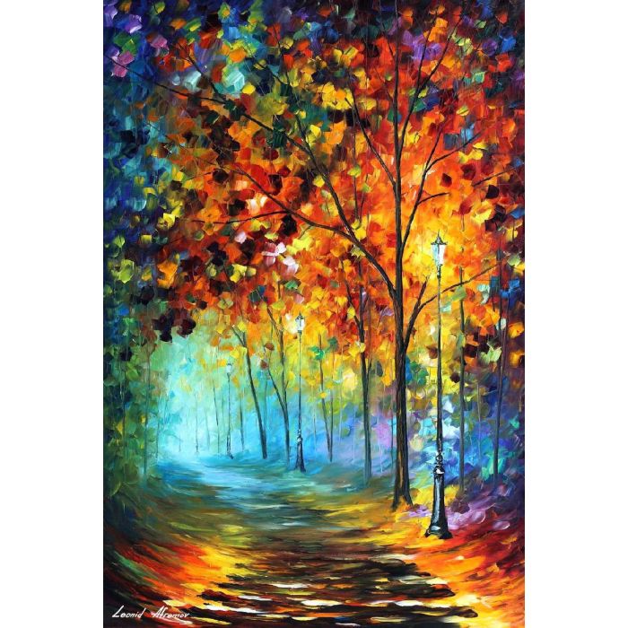 FOG AUTUMN ALLEY - Limited-edition original oil painting on canvas by ...