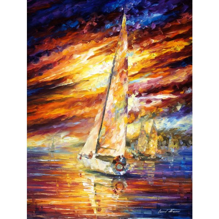 Afremov Original Oil Painting Palette Knife Impressionist