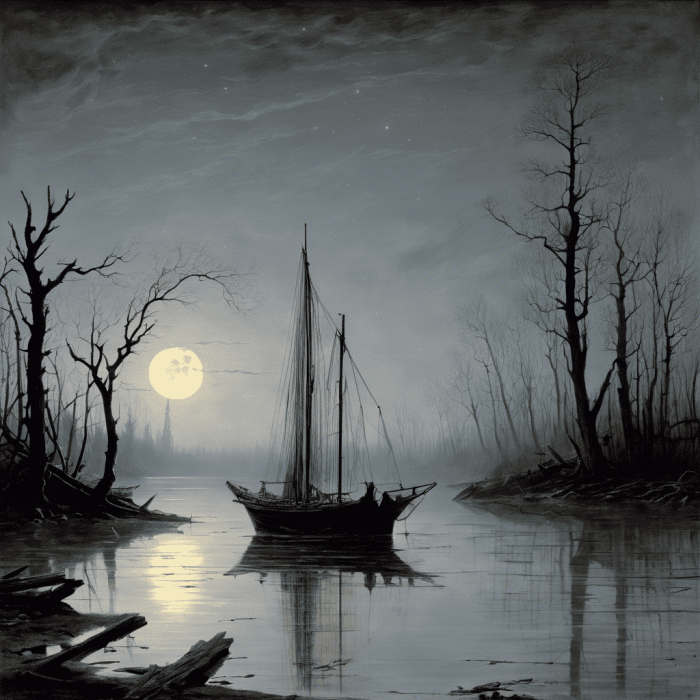 MOONS REFLECTION ON SHATTERED DREAMS