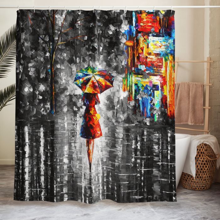 RAIN PRINCESS BW - Shower curtain