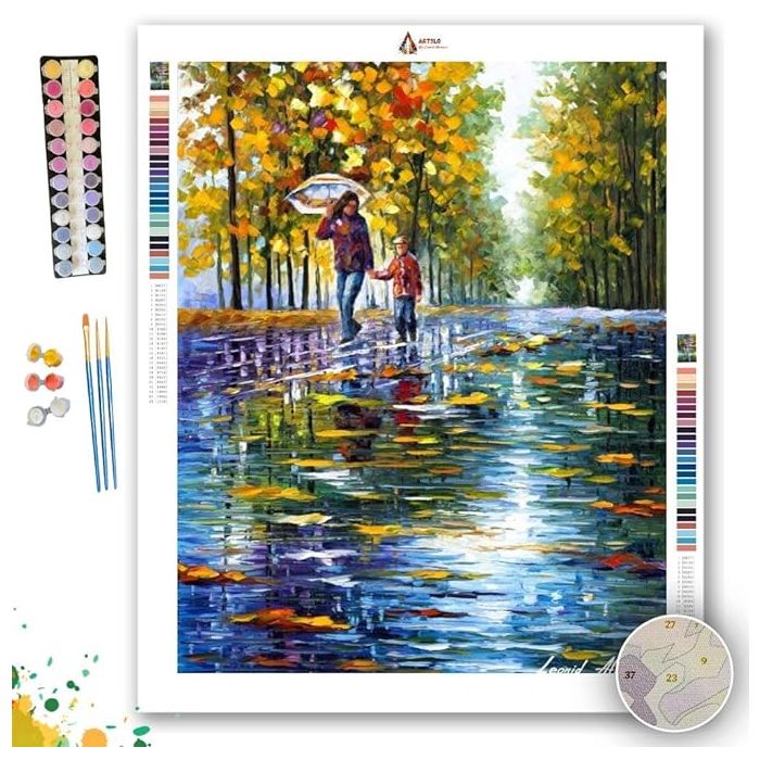 STROLL IN THE AUTUMN PARK - Paint by Numbers Full Kit