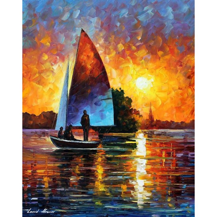 SUMMER SUNSET BY THE LAKE 48"x60"