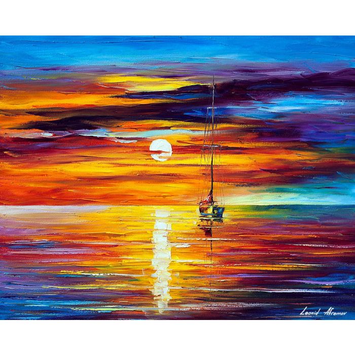 sunset oil painting