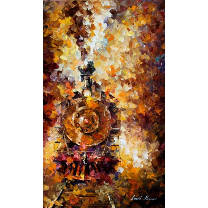 canvas pictures made, canvas pictures, train, happiness, cityscape, leonid, afremov,