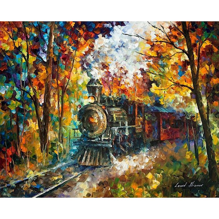 train oil paintings, train paintings