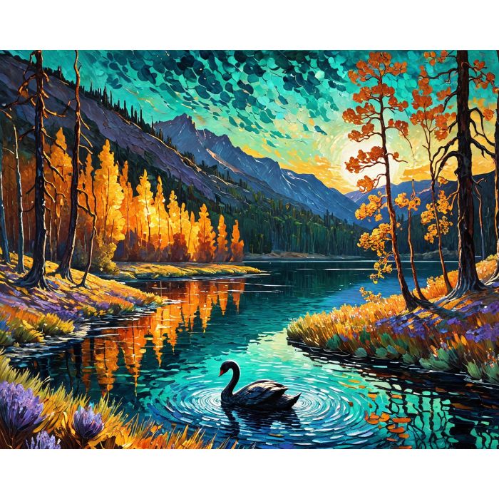 Black Swan in the Sunset