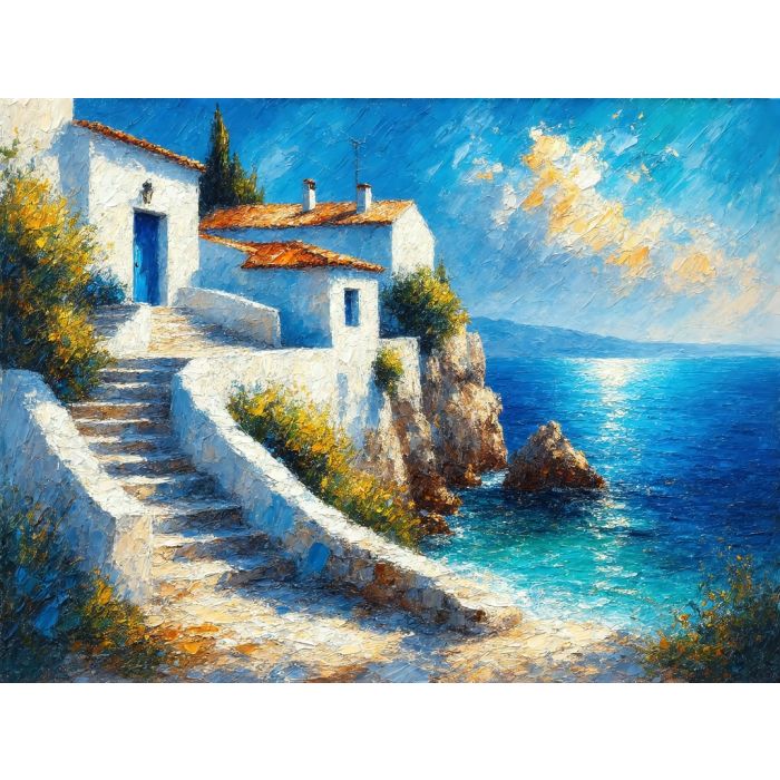 Sunlit Steps to the Sea