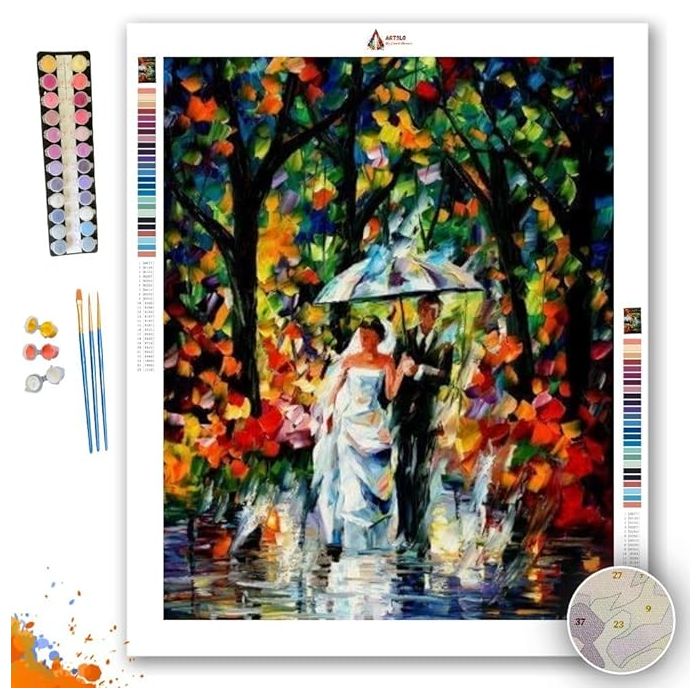 WEDDING UNDER THE RAIN - Paint by Numbers Full Kit