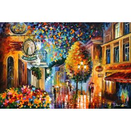 LOVELY CAFE IN THE OLD CITY — PALETTE KNIFE Oil Painting On Canvas By ...