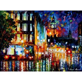 LONDON'S NIGHT LIGHTS — PALETTE KNIFE Oil Painting On Canvas By Leonid ...