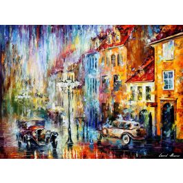 CAFE IN BERLIN — PALETTE KNIFE Oil Painting On Canvas By Leonid Afremov -  Size 16x20