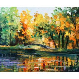 SPRING BRIDGE— PALETTE KNIFE Oil Painting On Canvas By Leonid Afremov ...