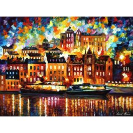 STOCKHOLM — PALETTE KNIFE Oil Painting On Canvas By Leonid Afremov ...