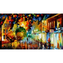 NIGHT ATTRACTION — PALETTE KNIFE Oil Painting On Canvas By Leonid ...