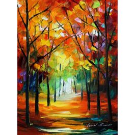 FOREST PERSPECTIVE — PALETTE KNIFE Oil Painting On Canvas By Leonid ...