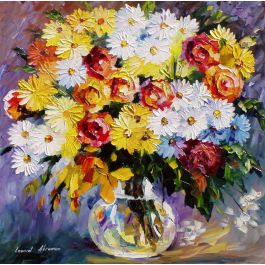 Morning-Flowers— PALETTE KNIFE Oil Painting On Canvas By Leonid Afremov ...