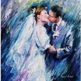 THE REFLECTION OF LOVE — PALETTE KNIFE Oil Painting On Canvas By Leonid ...