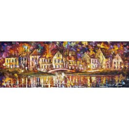 BRIDGE OF THE OLD VILLAGE - Palette Knife Oil Painting On Canvas By ...