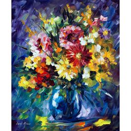 MORNING FLOWERS — PALETTE KNIFE Oil Painting On Canvas By Leonid ...