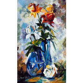 LITTLE ROSES — PALETTE KNIFE Oil Painting On Canvas By Leonid Afremov ...