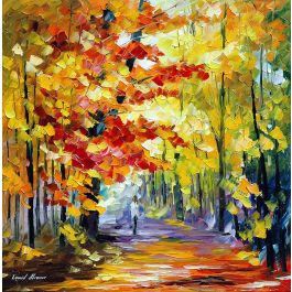 Golden Fall — Palette Knife Oil Painting On Canvas By Leonid Afremov 