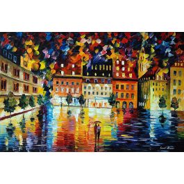 IN THE OLD CITY — PALETTE KNIFE Oil Painting On Canvas By Leonid ...