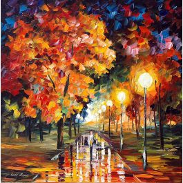 HAPPY ALLEY — PALETTE KNIFE Oil Painting On Canvas By Leonid Afremov ...