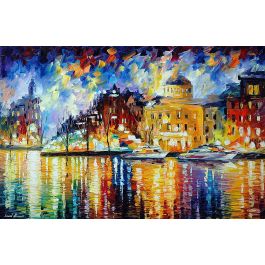CITY HARBOR — PALETTE KNIFE Oil Painting On Canvas By Leonid Afremov ...
