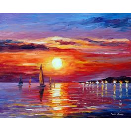 Sunset — Palette Knife Oil Painting On Canvas By Leonid Afremov - Size 