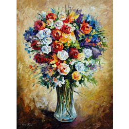 FAVORITE FLOWERS — PALETTE KNIFE Oil Painting On Canvas By Leonid ...