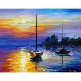 FLORIDA SUNSET — PALETTE KNIFE Oil Painting On Canvas By Leonid Afremov ...