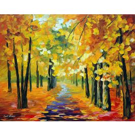 GOLDEN AUTUMN — PALETTE KNIFE Oil Painting On Canvas By Leonid Afremov ...