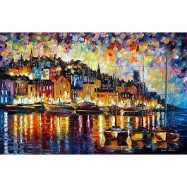 HARBOR OF CORSICA — PALETTE KNIFE Oil Painting On Canvas By Leonid ...