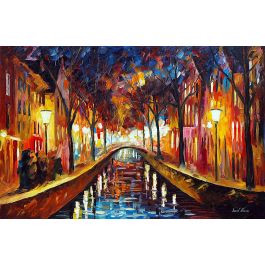 AMSTERDAM - FASCINATING EVENING — PALETTE KNIFE Oil Painting On Canvas ...