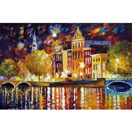 AMSTERDAM - AUTUMN REFLECTIONS — PALETTE KNIFE Oil Painting On Canvas ...