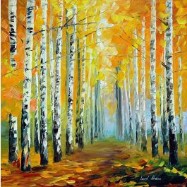 BIRCHES ALLEY — PALETTE KNIFE Oil Painting On Canvas By Leonid Afremov ...