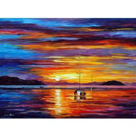 SKY REFLECTIONS — PALETTE KNIFE Oil Painting On Canvas By Leonid ...