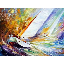 REGATTA — PALETTE KNIFE Oil Painting On Canvas By Leonid Afremov - Size ...